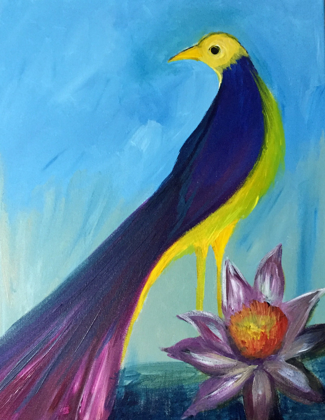 Long-Tail Bird DIY Canvas (Only): Bird - DIY Painting