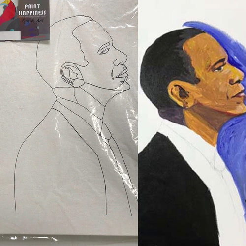 President Obama Portrait DIY African American History Party & Sip Canvas