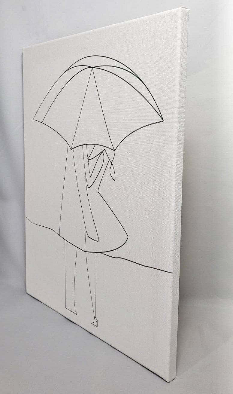 Lovers Under Umbrella DIY Sip and Paint Canvas - Valentine Paint Party