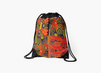 Colorful African Patchwork Ankara style Drawstring Bags