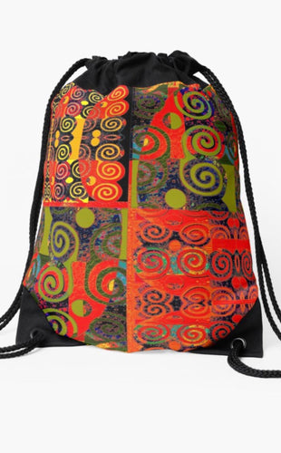 Colorful African Patchwork Ankara style Drawstring Bags