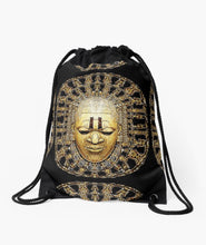 Benin African Mask - Ankara style Drawstring Bags