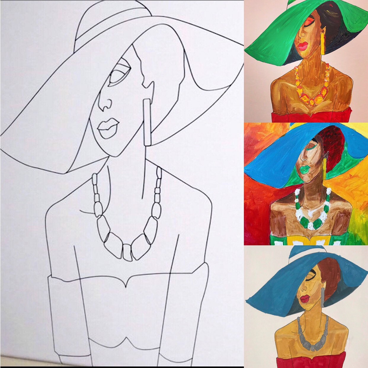 African Women Canvas Pack - Bulk Canvas - 10 pieces Mixed pack - Predrawn Canvas