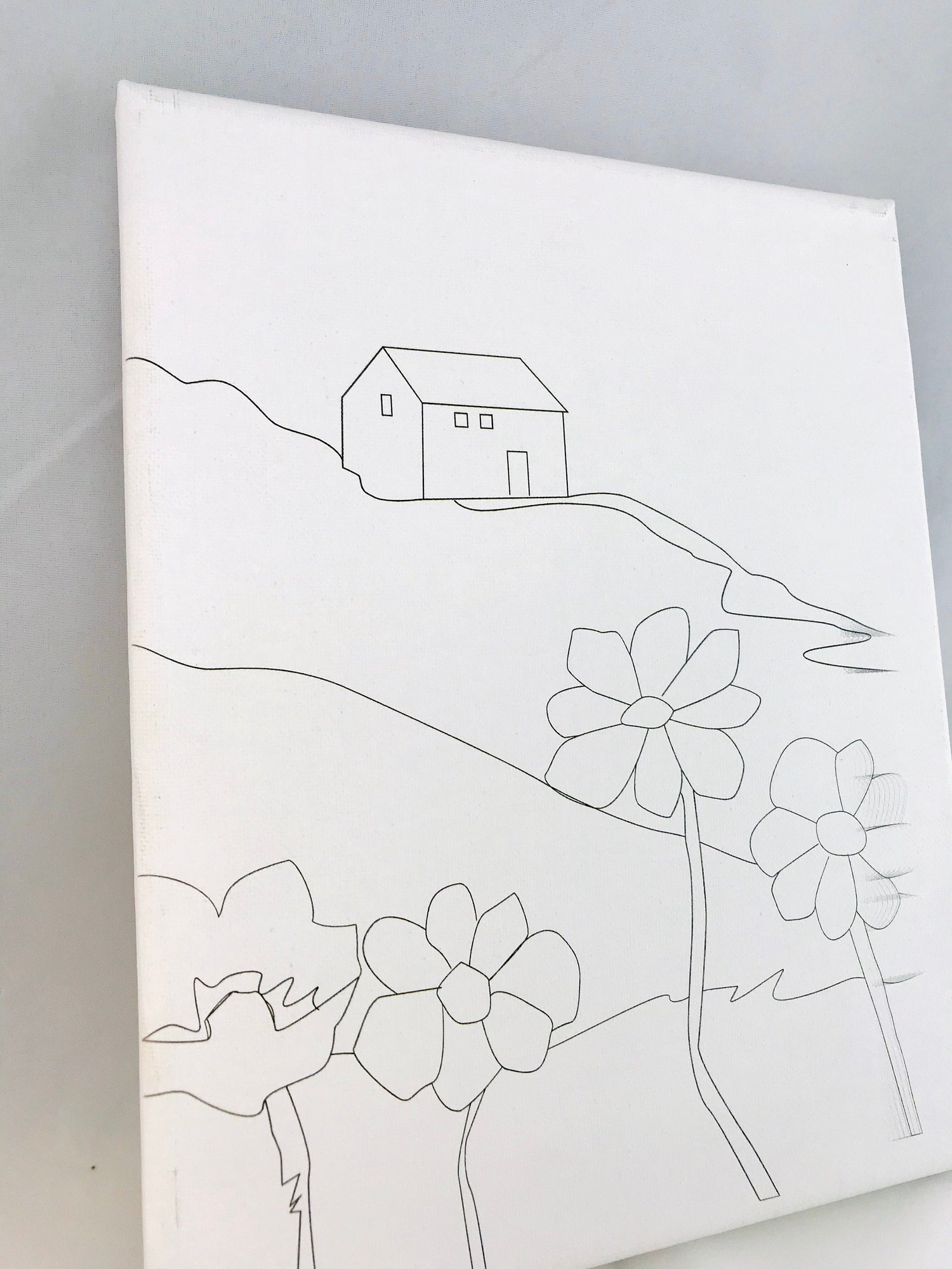 DIY Painting canvas - Spring Landscape Canvas - Paint and sip canvas