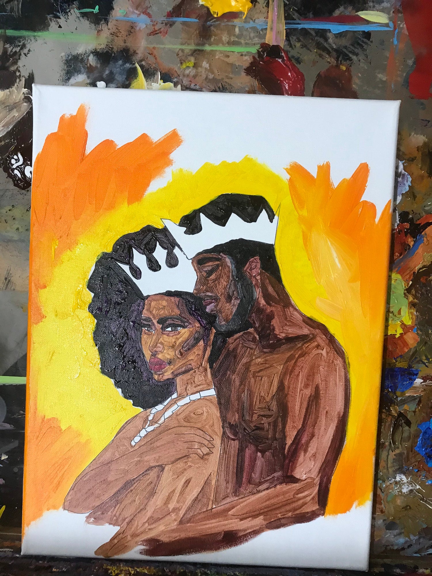 Couples Painting Kit - African king and Queen Canvas - Painting Party Canvas