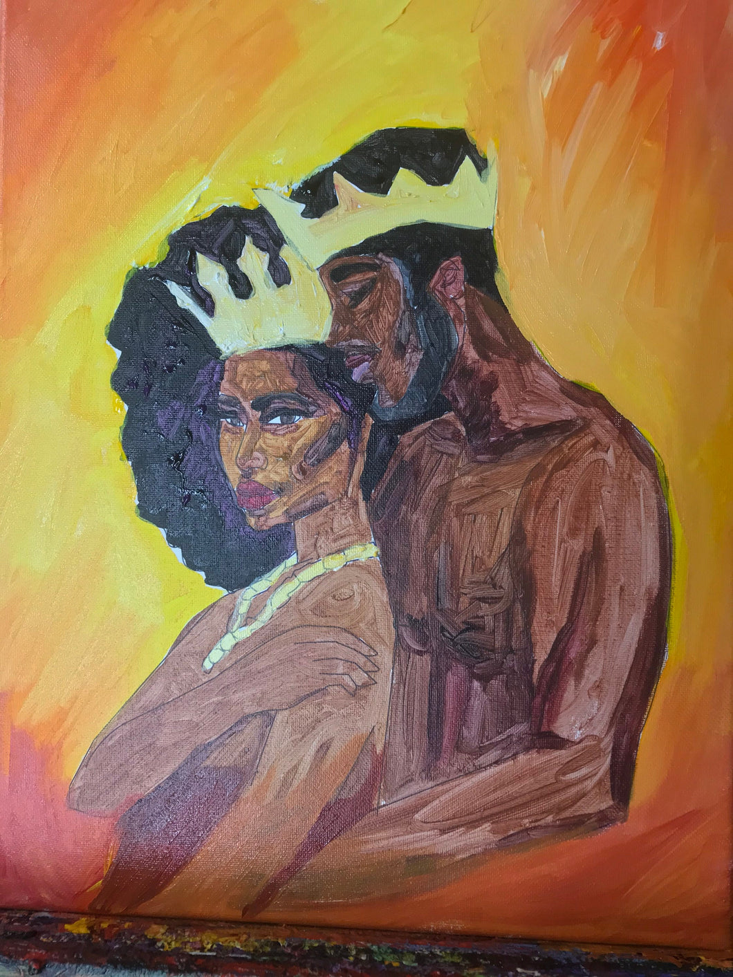2 Pack 8x10 Canvas Painting Kit Bundle Afro King Queen Love Couple