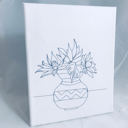 Lilies in African Vase - BubaLapa Predrawn Painting Canvas - Easy to paint