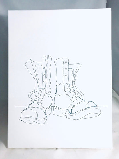 Combat Boots Drawing on Canvas - Predrawn Canvas