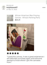 African American Man Praying Canvas - African Painting Party Canvas