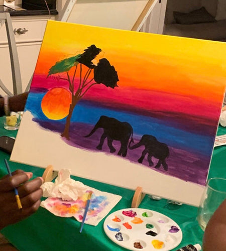 Elephants in Africa Safari DIY Painting Canvas