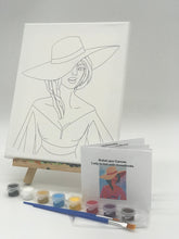 Lady in Hat with Locks - Boss Lady - DIY Predrawn Coloring Canvas - African Canvas