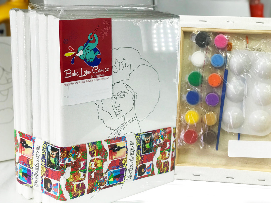 Every Queen DIY Painting Kit - 6 pc Canvas pack -  8 x 10 inches Predrawn Canvas - 24 paint pots, 6 brushes, palette with instruction