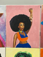 Black Lives Matter - No Mask Lady - Fist Up - Afro - Paint and Sip Canvas
