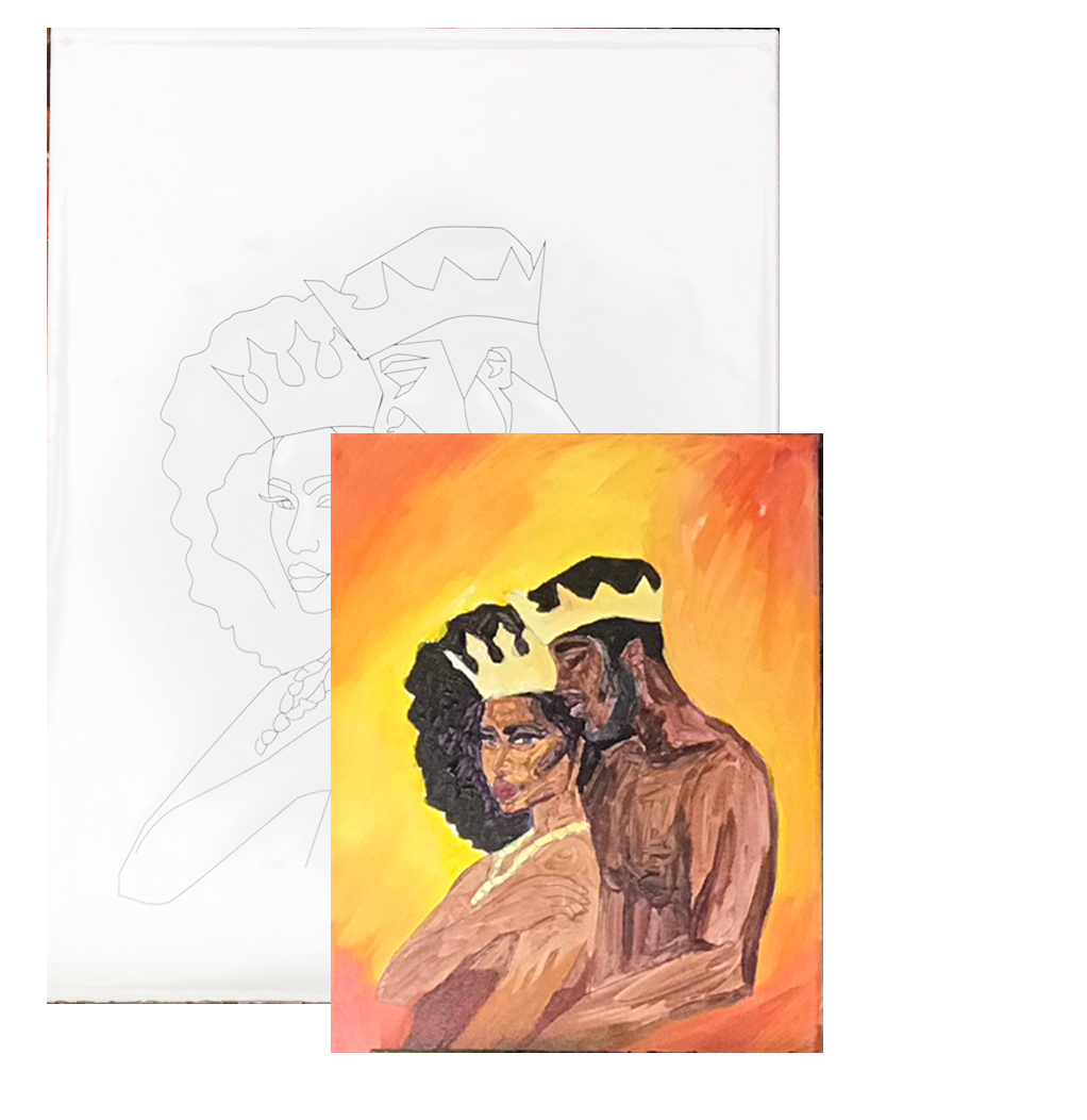 Couples Painting Kit - African king and Queen Canvas - Painting Party –  BubaLapa Canvas