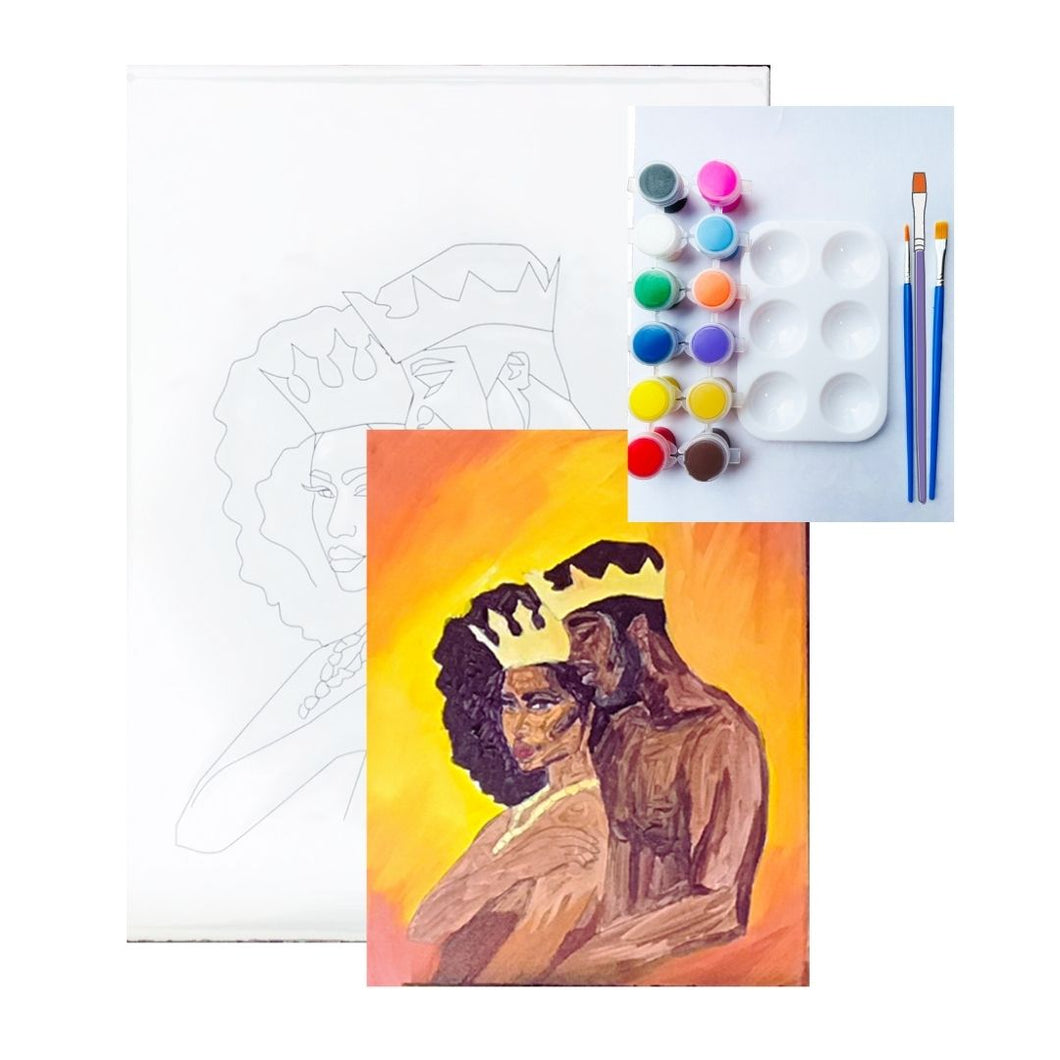 Couples Painting Kit - African king and Queen Canvas - Painting Party –  BubaLapa Canvas